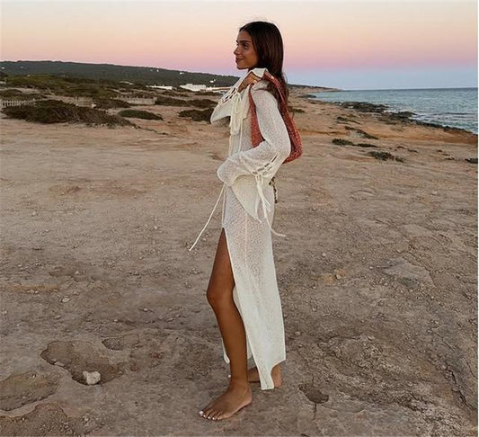 Beach Dress Cutout Cover Up Clothing Spring Summer Knitted Vacation