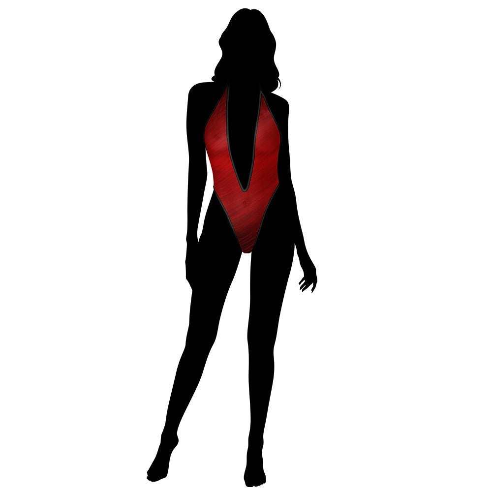 Cool Red Filament Womens One Piece Swimsuit Summer Beach Swimwear